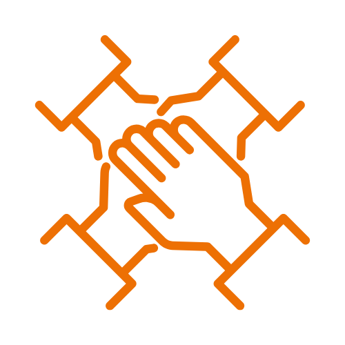 bij elkaar gestoken handen